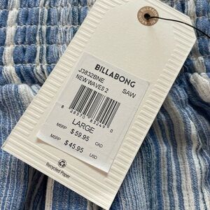 Blue and white striped Billabong Pants